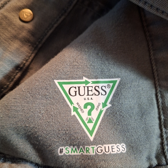 GUESS Women's Distressed Ladies Army Green Small Denim Jacket -   Never Worn - Picture 8 of 14